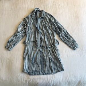 Velvet Heart striped button up Shirt Dress (sz M)